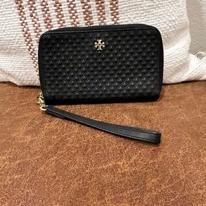 Tory Burch leather wristlet